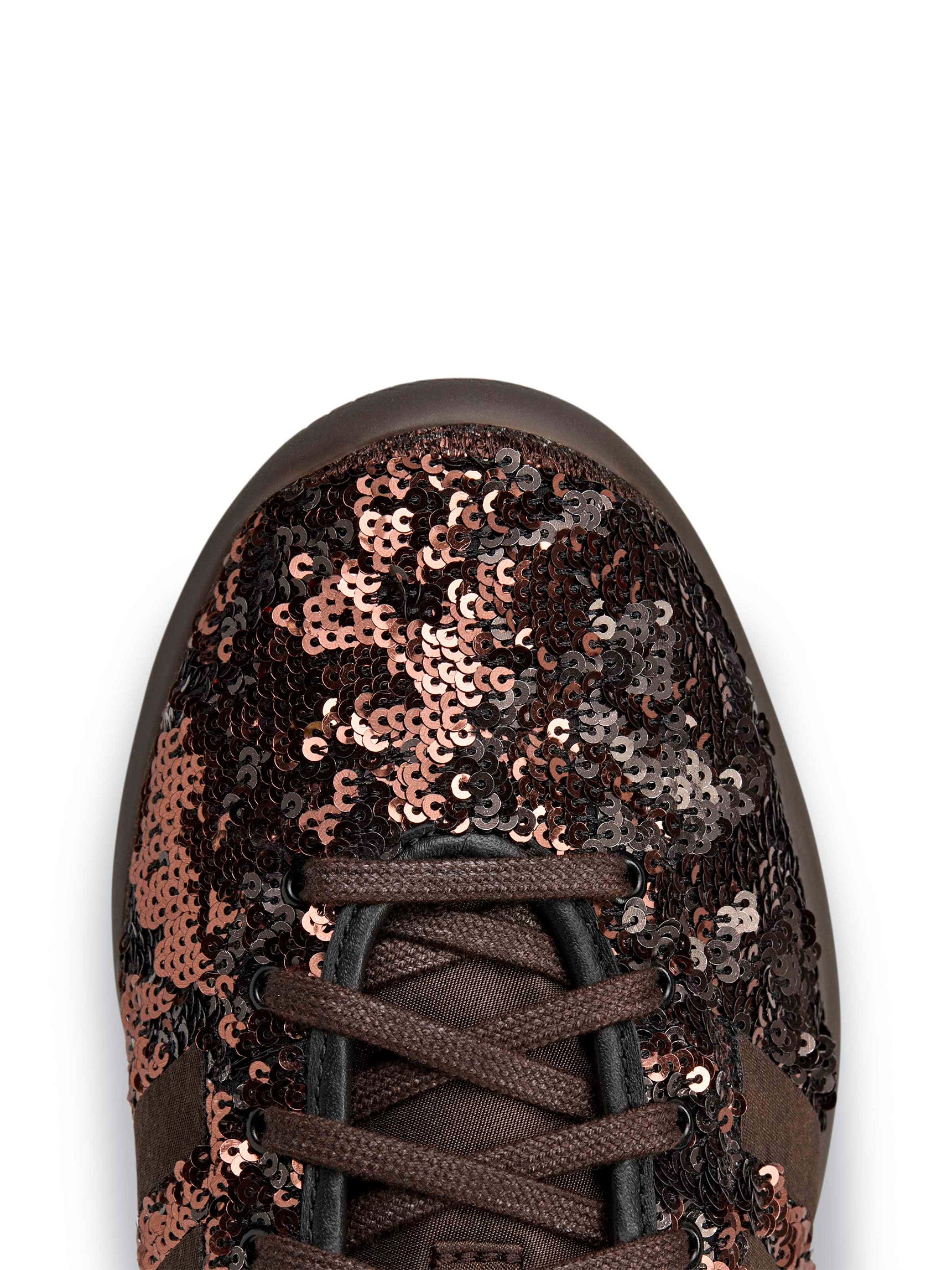 WB Karintha Sequin Sneakers - Dark Brown / Cream Brown-[-Adidas x Wales Bonner-8