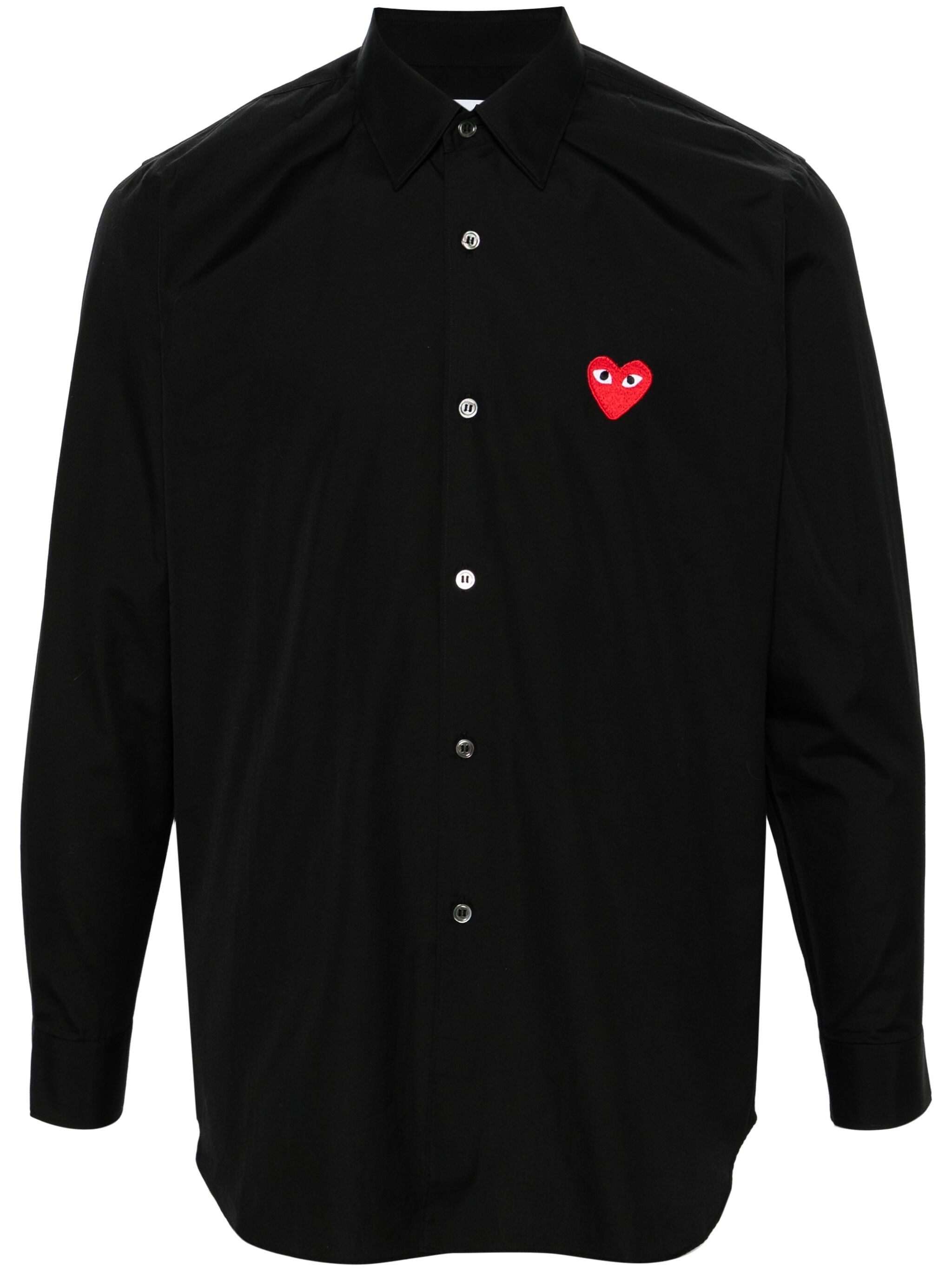 Unisex Long Sleeve Shirt Red Heart - Black from Comme des Garçons Play