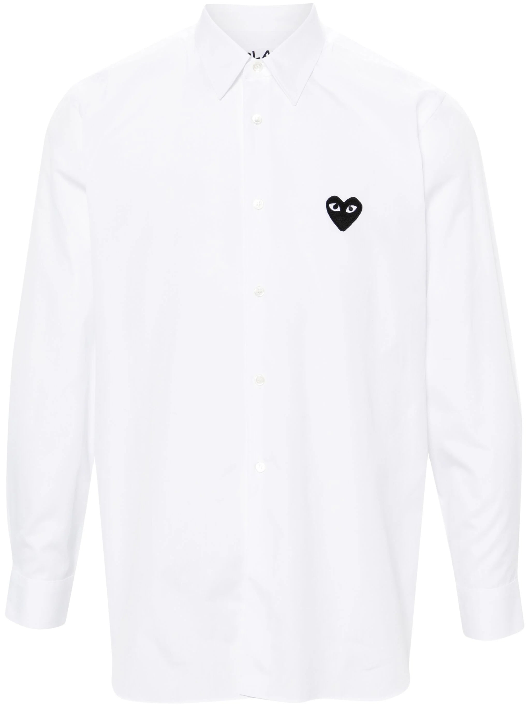 CDG Play - unisex long sleeve shirt black heart in white - 1