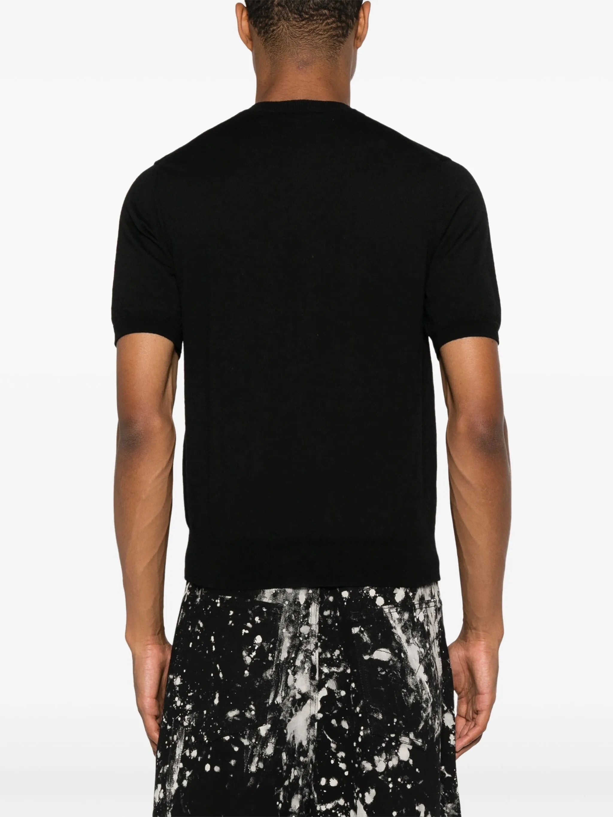 Unisex Round-Neck Cardigan Short-Sleeve in Black from Comme des Garçons Play