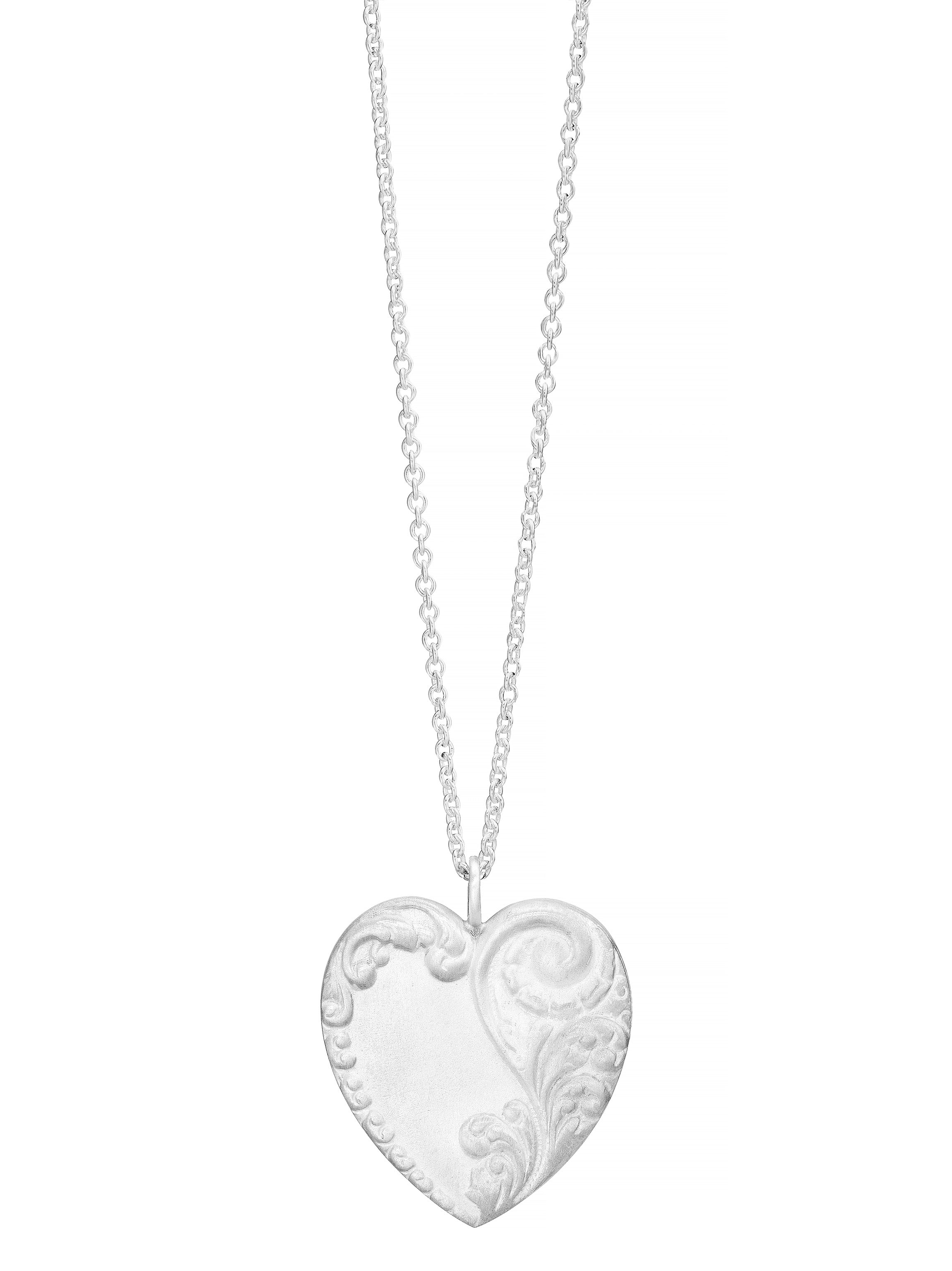 Sterling silver necklace with a big heart pendant from Edith Hegedus