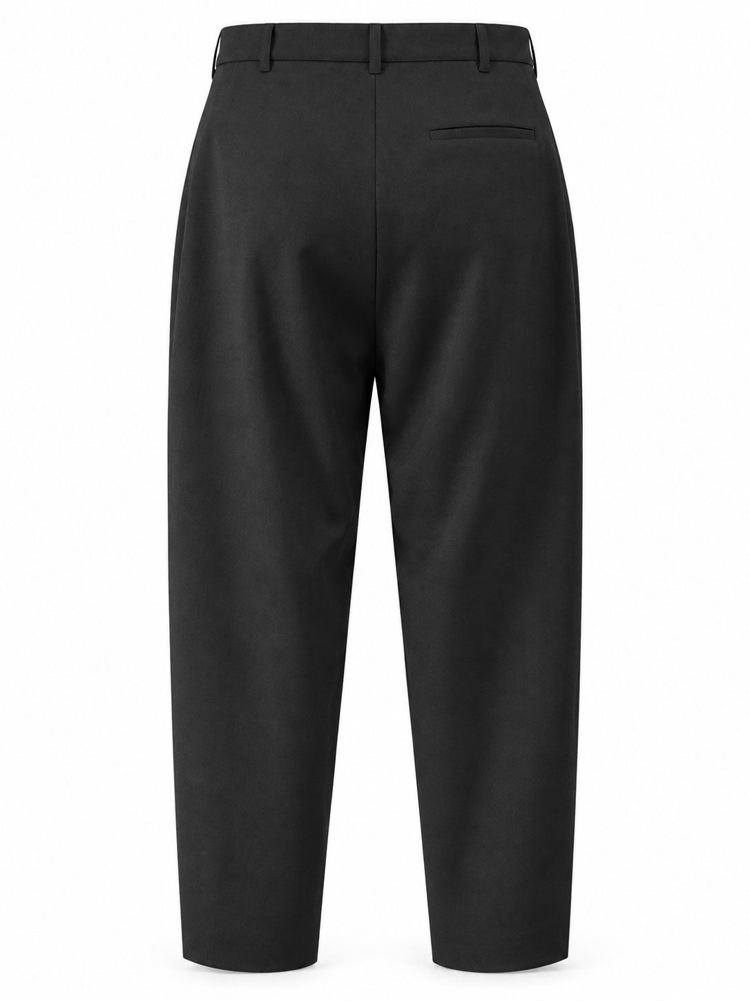 1. Henrik Vibskov Claus Suit Pants in Black, back view with welt pockets