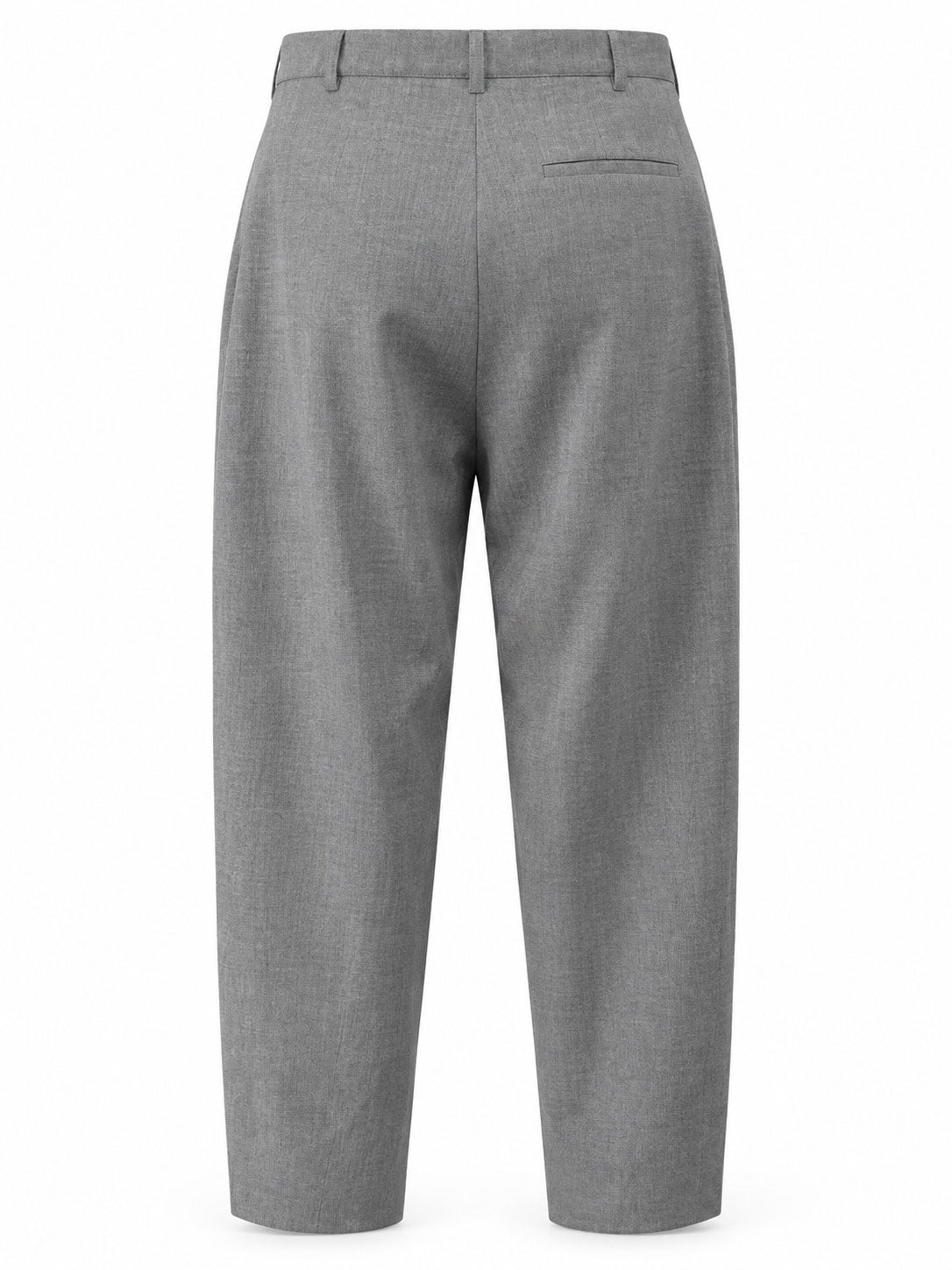 Henrik Vibskov Claus Suit Pants in Grey, back view with welt pockets