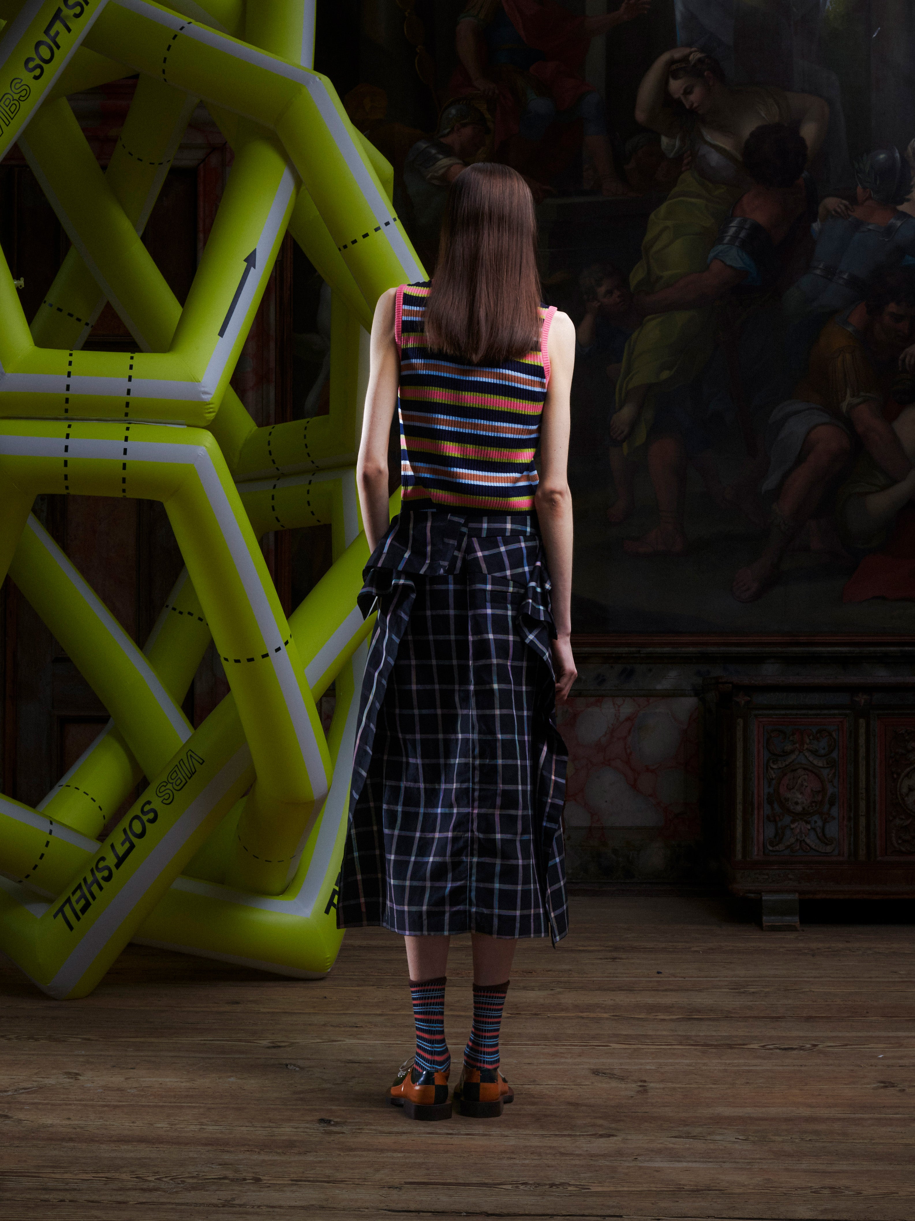Silk Stripes Singlet - Navy Stripes