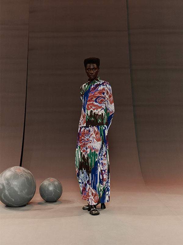 Slope Blouse in Graphic Slopes Light from Henrik Vibskov