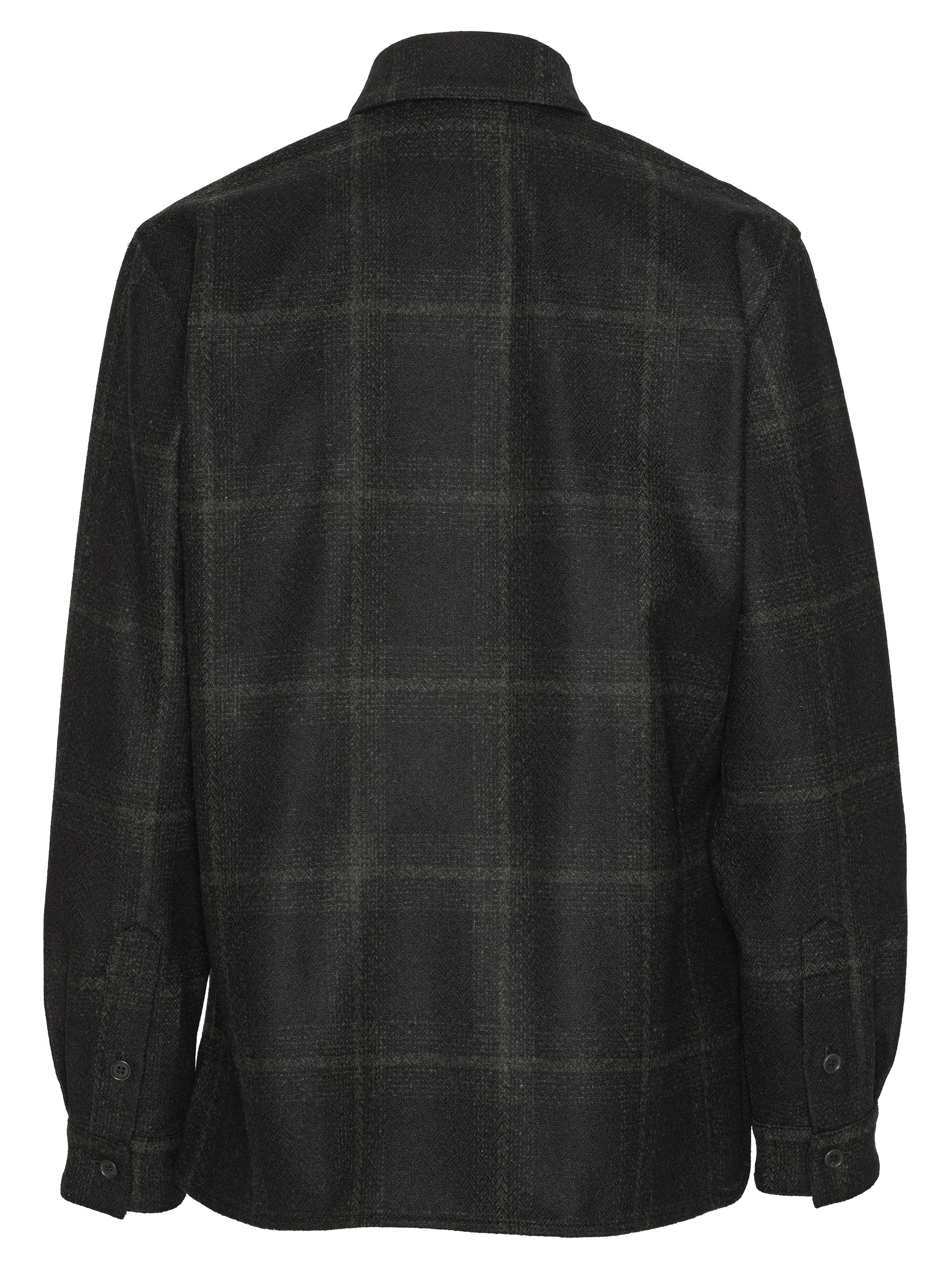 Black checkered shirt on a white background