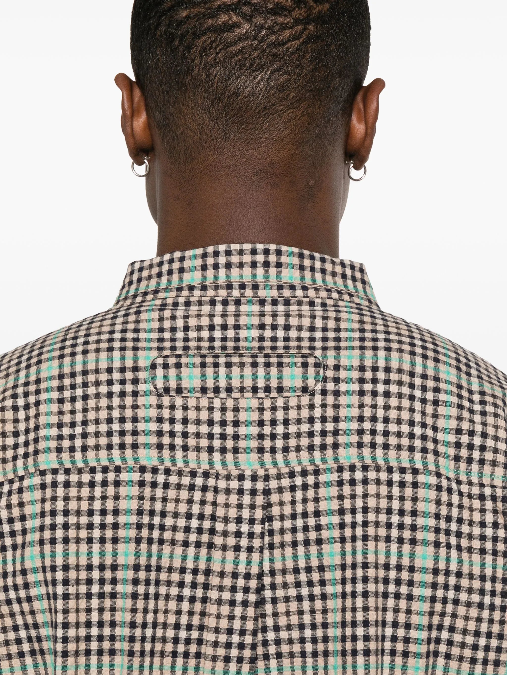 Henrik Vibskov - Hole shirt in brown and green checks - 9