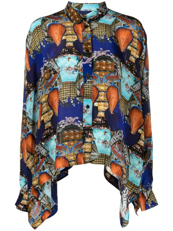 Henrik Vibskov │ Square Shirt in Boxing Navy Collage
