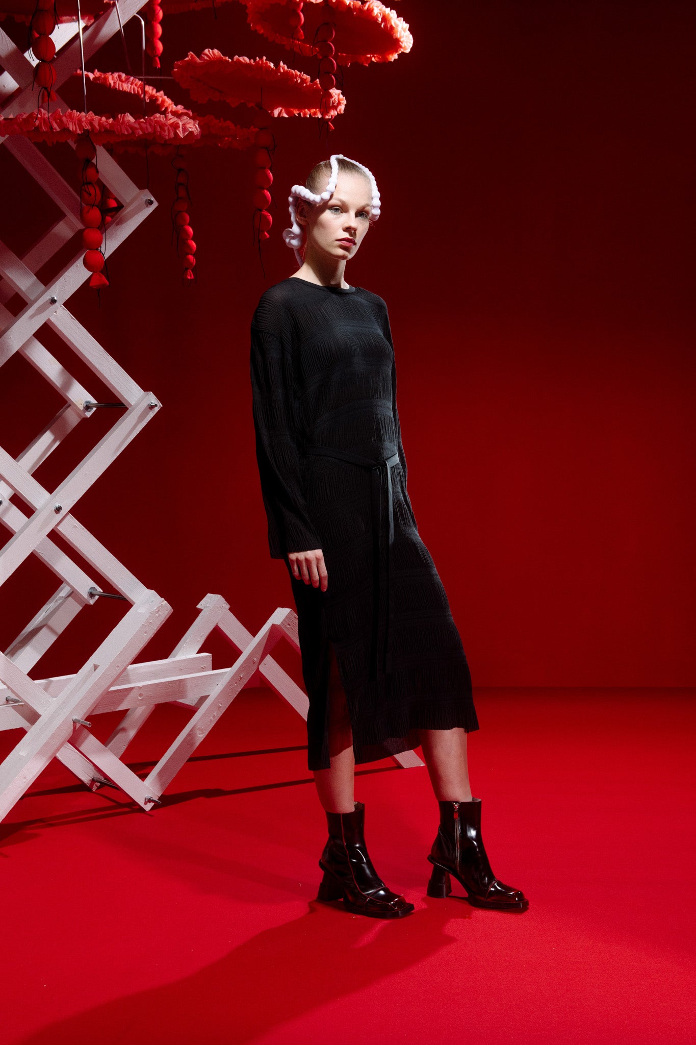 Henrik Vibskov - Grow plissé dress in black