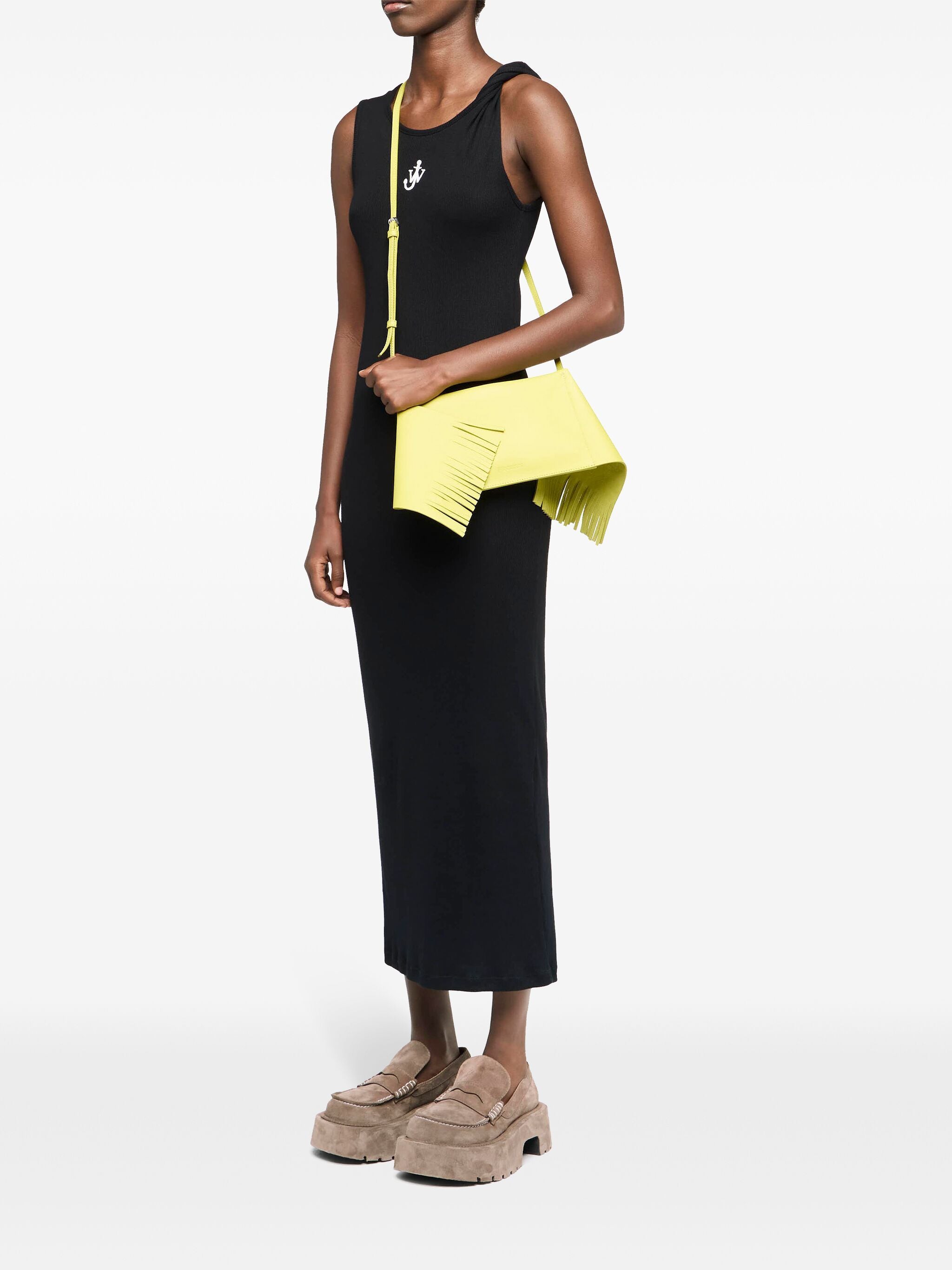 Anchor Embroidery Twisted Strap Dress in Black from JW Anderson