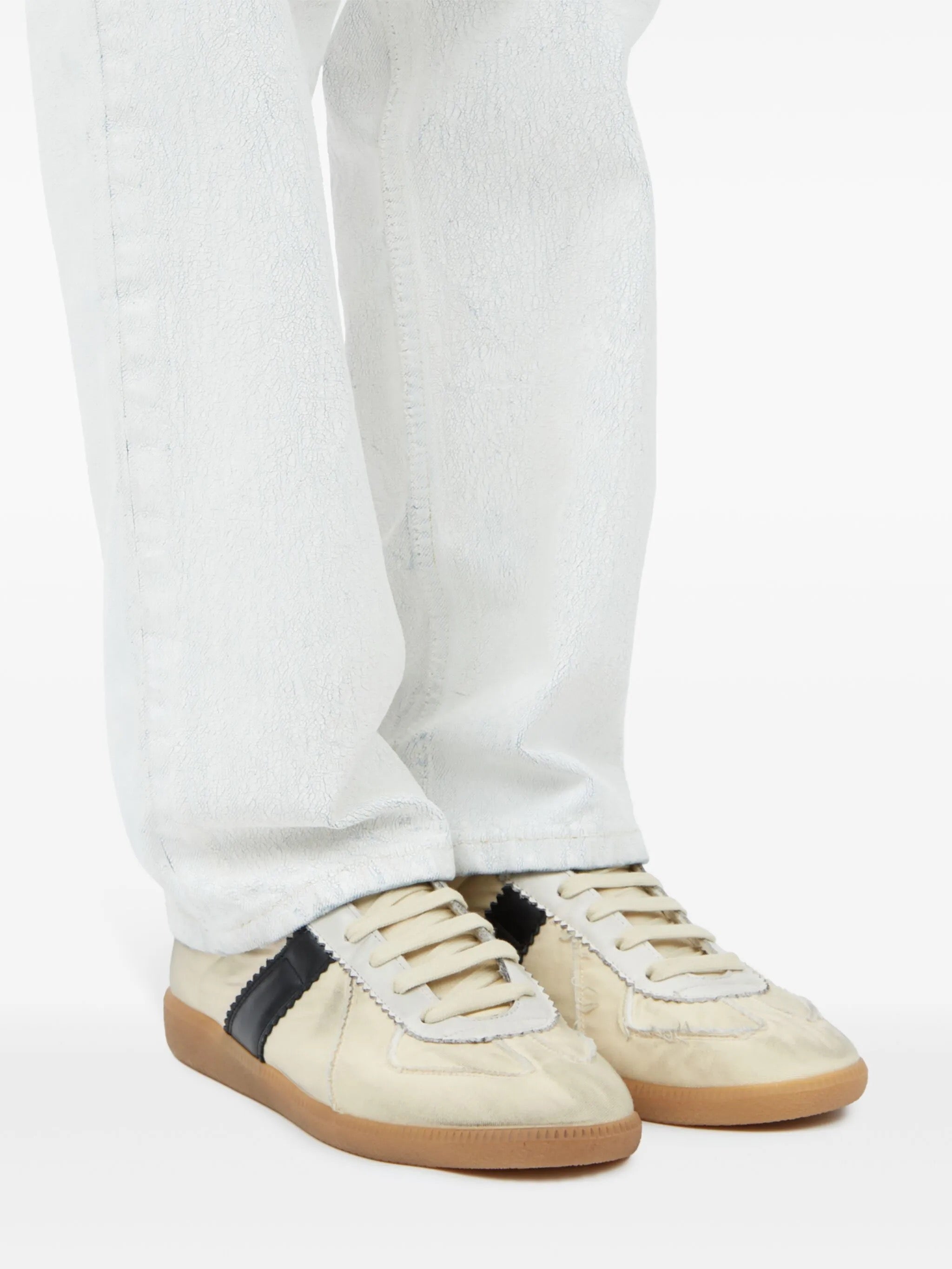 Replica Low Top Sneakers in Black Vintage/Yellow Vintage from Maison Margiela