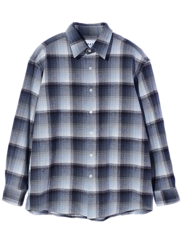 Nómarythm Textile - Flannel Plaid Shirt in Off White/Black