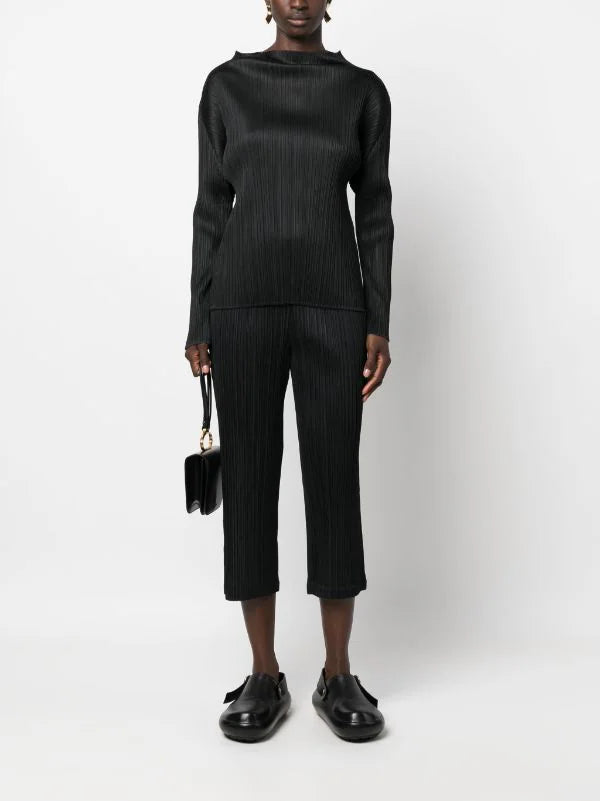 AW23 Pleated Straight Pants - Black-[-Issey Miyake Pleats Please-3