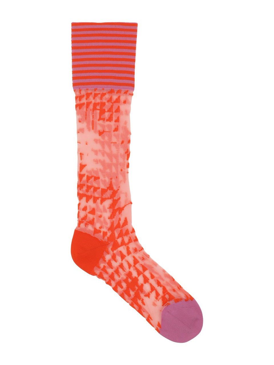 Puzzle Knee Sock in Mandarin Purple Tiles by Henrik Vibskov