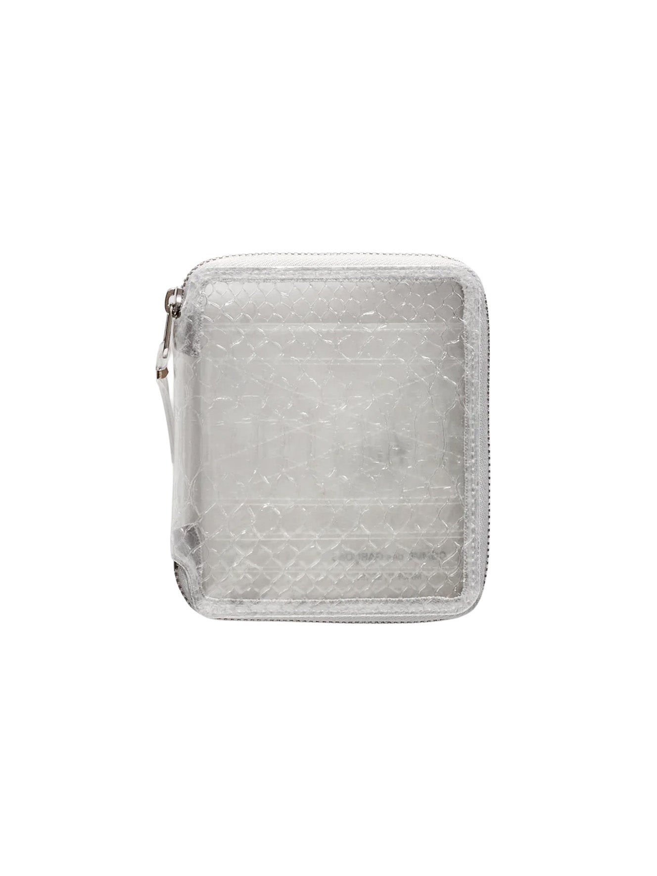 COMME des GARÇONS Wallet SA2100ST Snake Transparent zip-around wallet with embossed snake-effect finish.