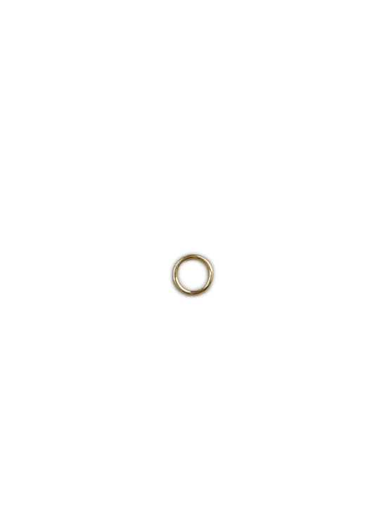 Packshot of the Saskia Diez Spring Summer 2026 Wire Earring Click in gold, featuring an ultra-minimal 14-karat gold hoop design with a smooth click closure, lightweight 10mm diameter silhouette, sold as a single piece.