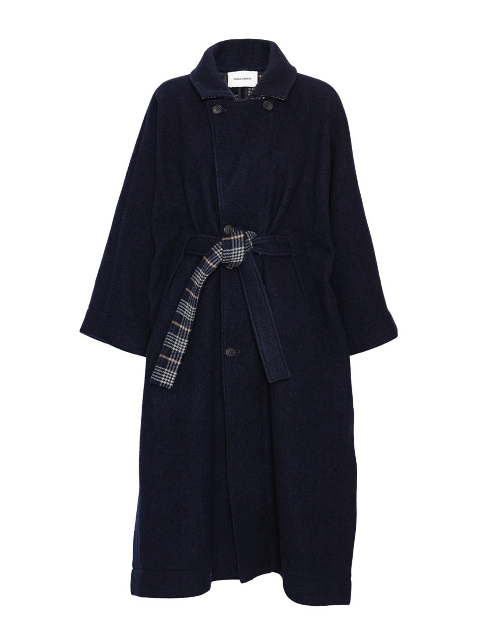 Henrik Vibskov Toadcoat in Navy Duffle product front view