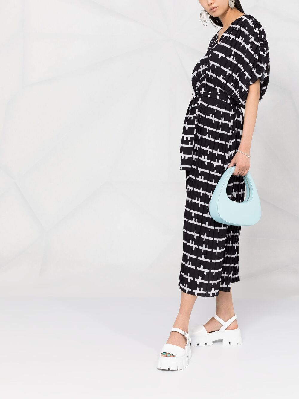 Jelly Dress Plissé - Black and White Matches-[-Henrik Vibskov-5