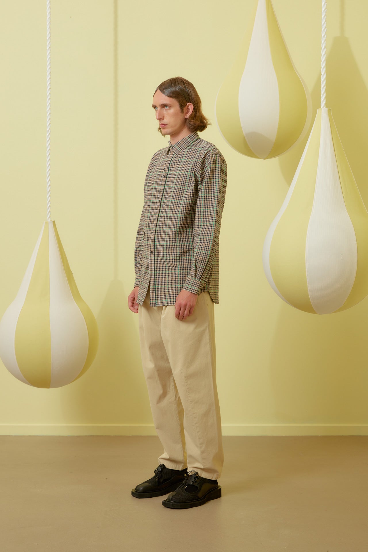 Henrik Vibskov - Hole shirt in brown and green checks - 4