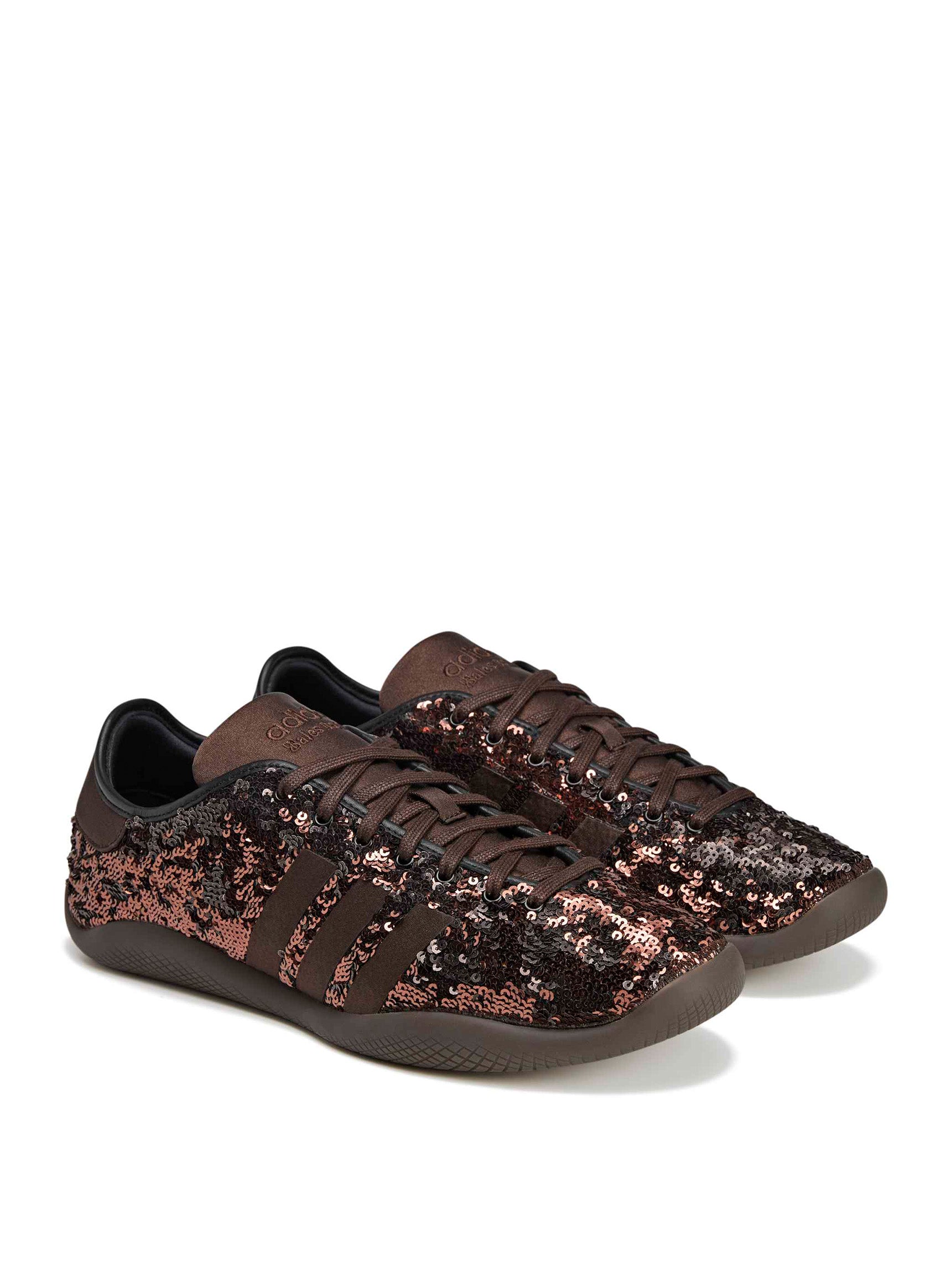 WB Karintha Sequin Sneakers - Dark Brown / Cream Brown-[-Adidas x Wales Bonner-5