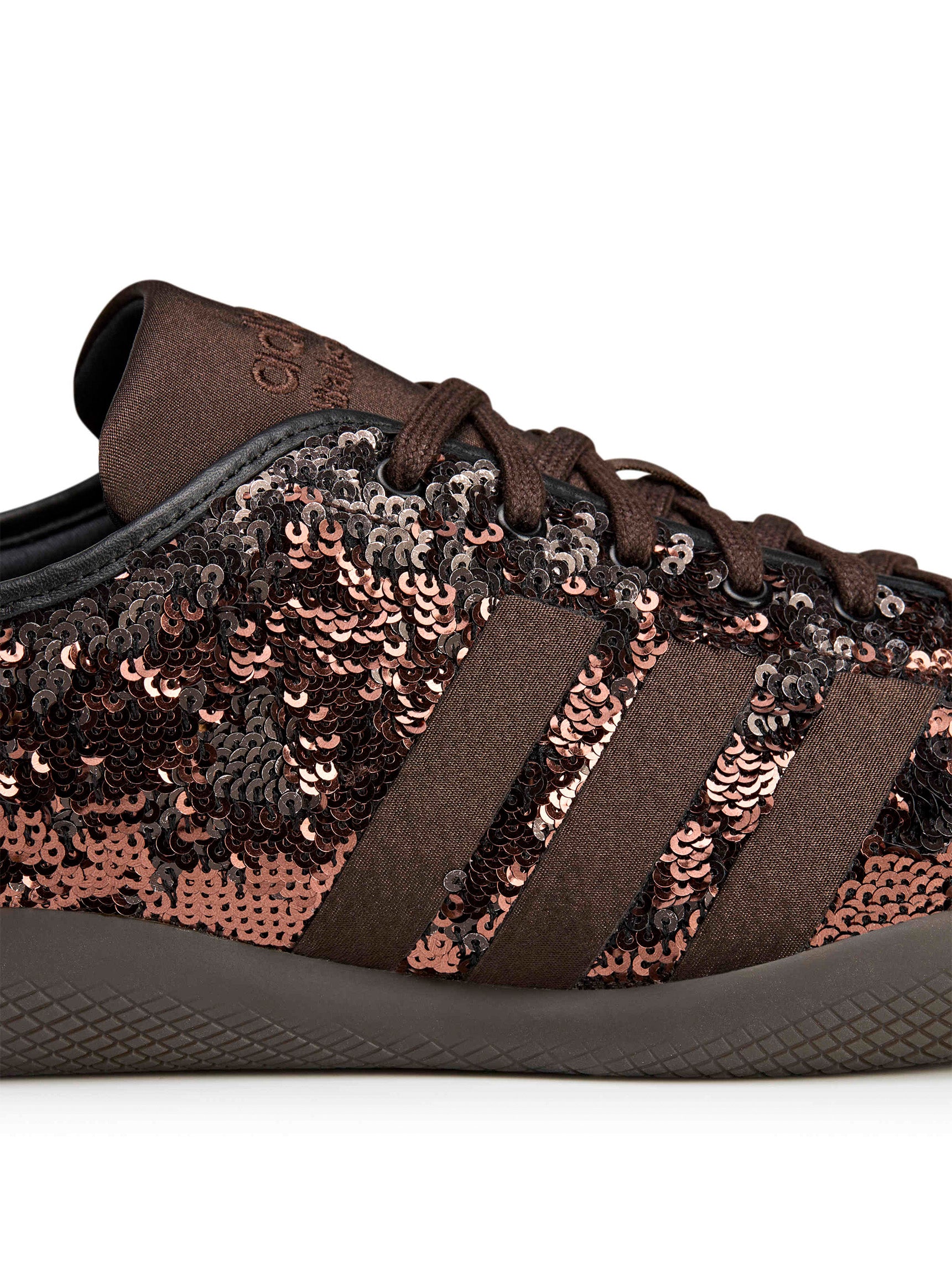 WB Karintha Sequin Sneakers - Dark Brown / Cream Brown-[-Adidas x Wales Bonner-7