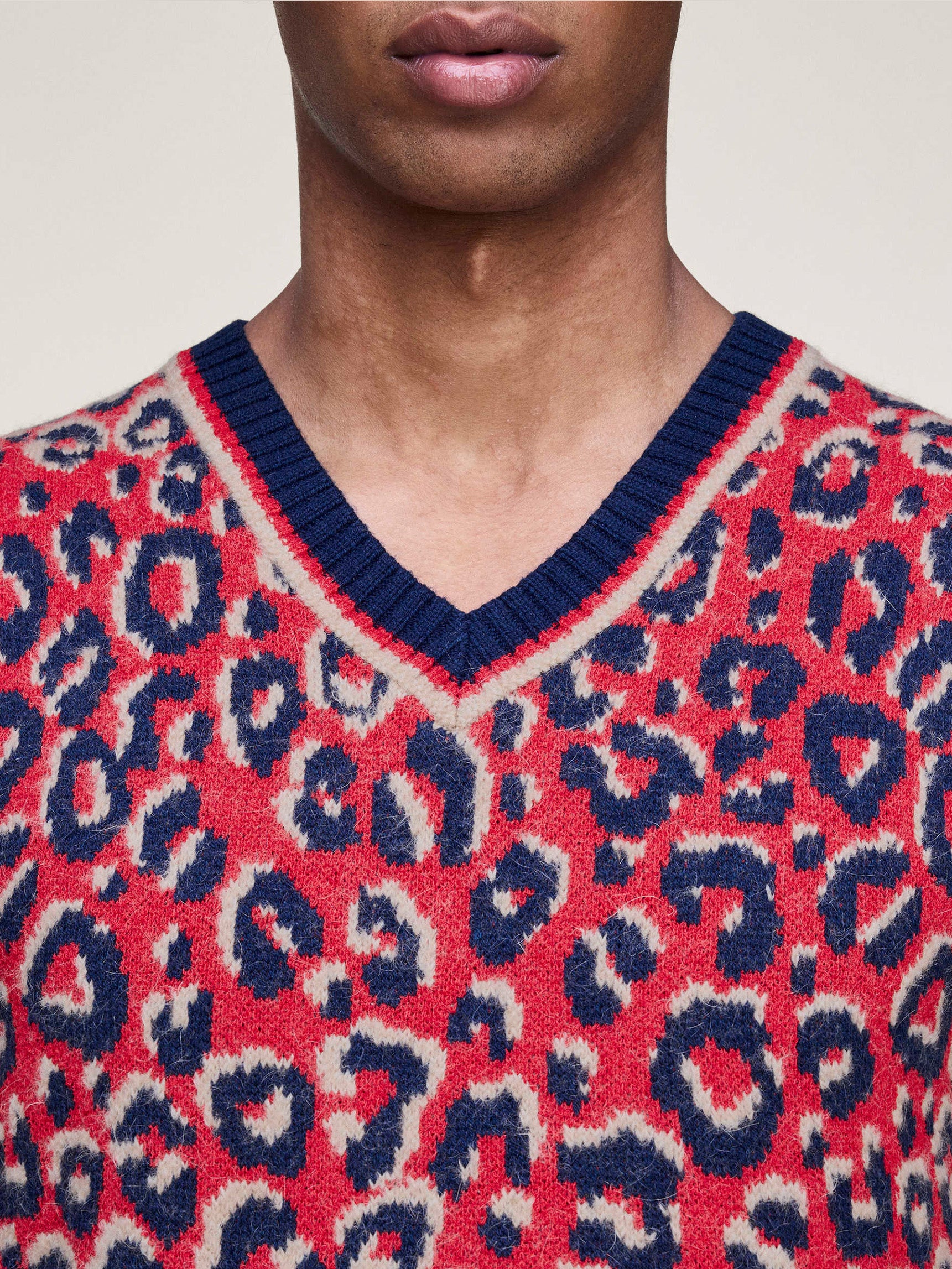 WB Knit Vest - Navy Blue / Magenta Beige / Betsca-[-Adidas x Wales Bonner-9