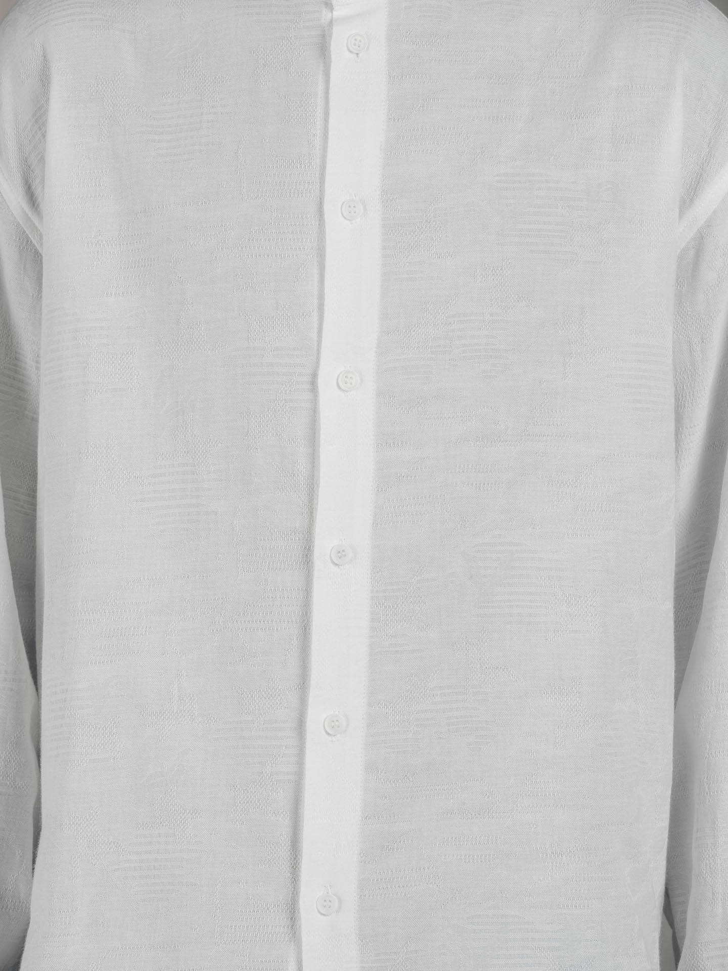 Henrik Vibskov Big Toad Shirt in Ecru front placket detail
