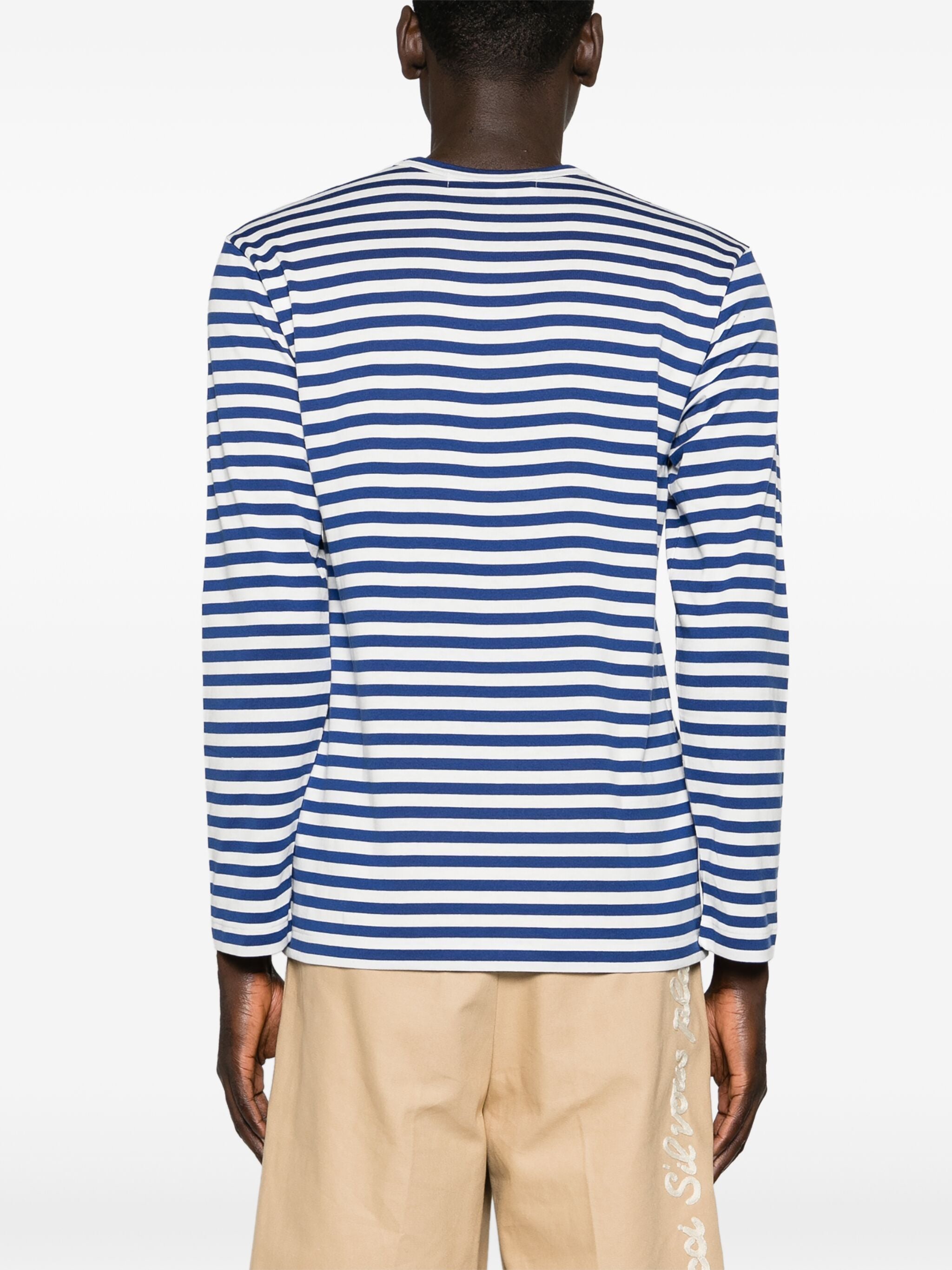 Unisex Striped Tee Red Heart in Navy from Comme des Garçons Play
