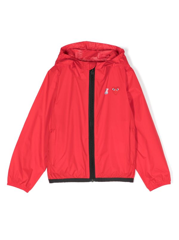 CDG Play Kids jacket - Kids K-Way Cagoule in red colour