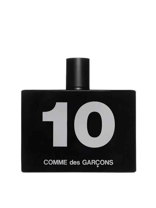 A black perfume bottle of ODEUR 10 from Comme-des-Garcons-Parfums on a white background