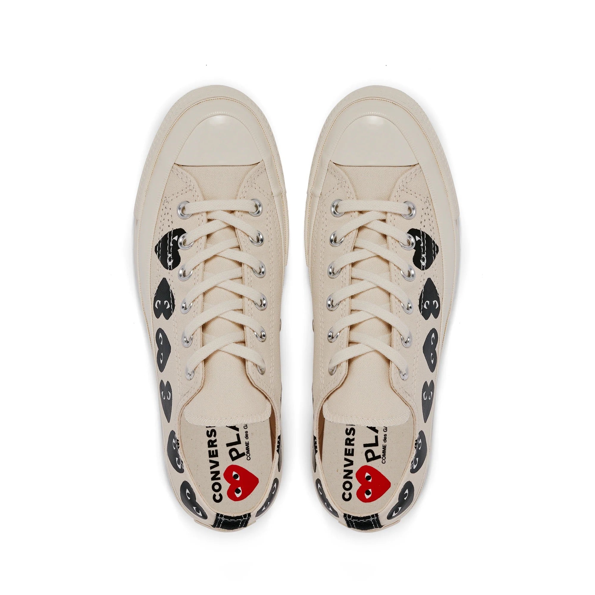Comme des Garcons Play x Converse - low top Chuck Taylor sneakers in white with multi black hearts - 6