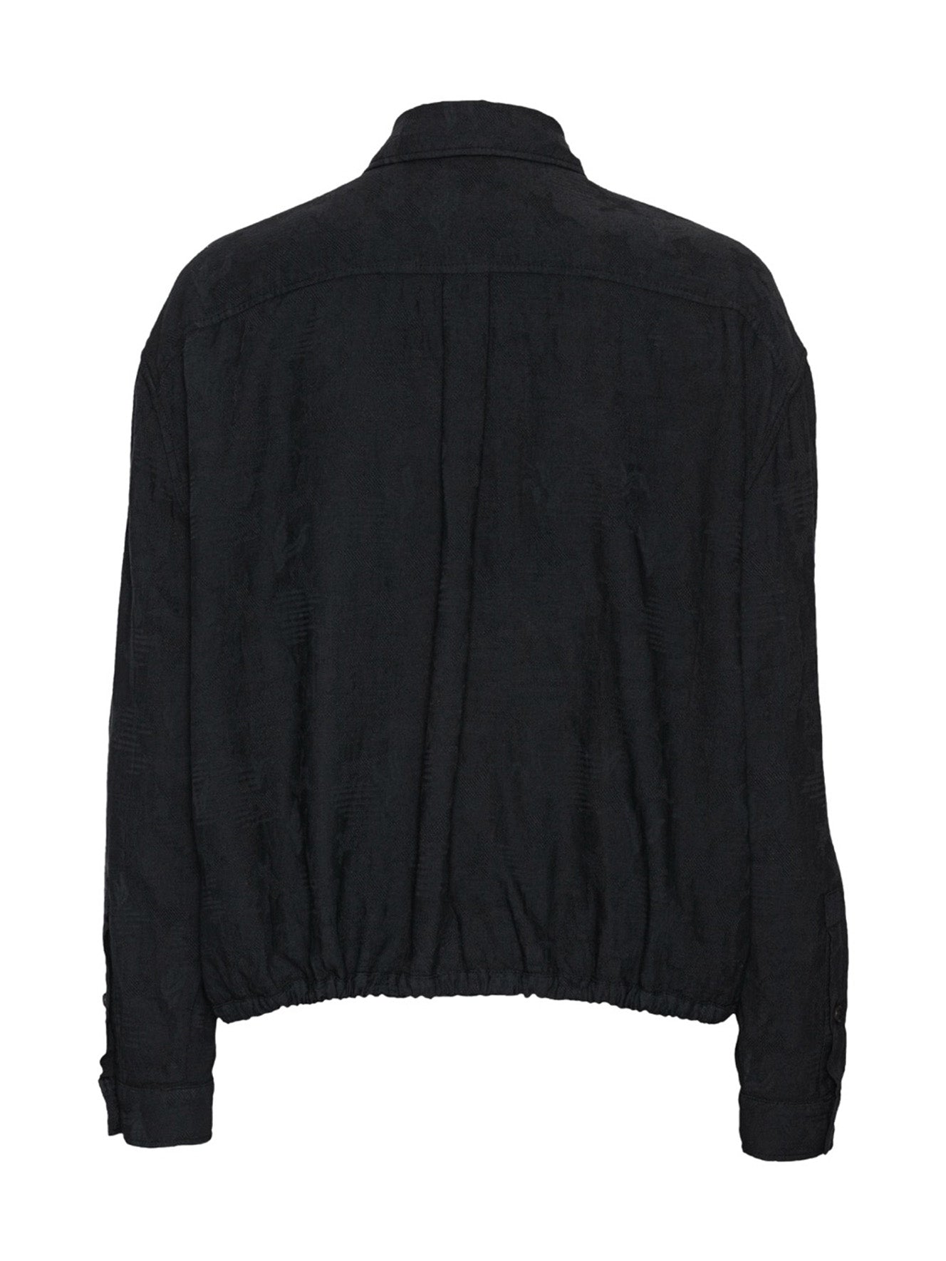Back view of Henrik Vibskov Double Ki Shirt in Black showcasing the relaxed silhouette.