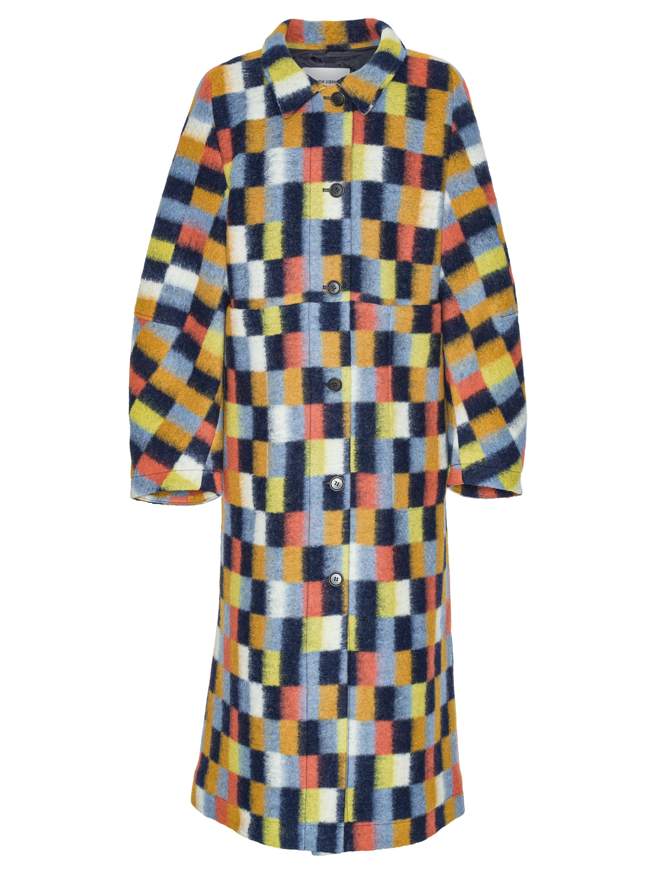 Banana Coat - Brushed Squares-[-Henrik Vibskov-1
