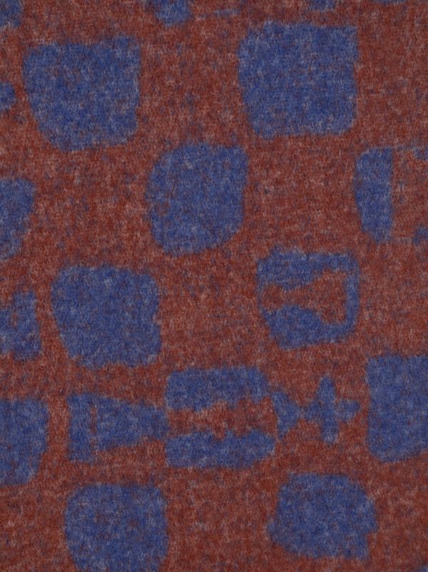 Henrik Vibskov - Chess Wool Scarf in Blue Orange Chess