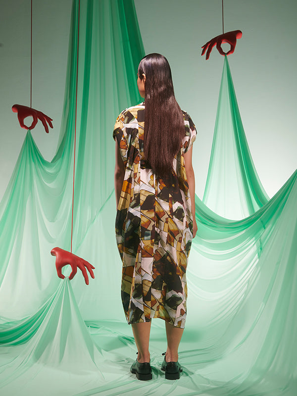 Henrik Vibskov - Cut Silk Kaftan in Beige Analogue Gloves