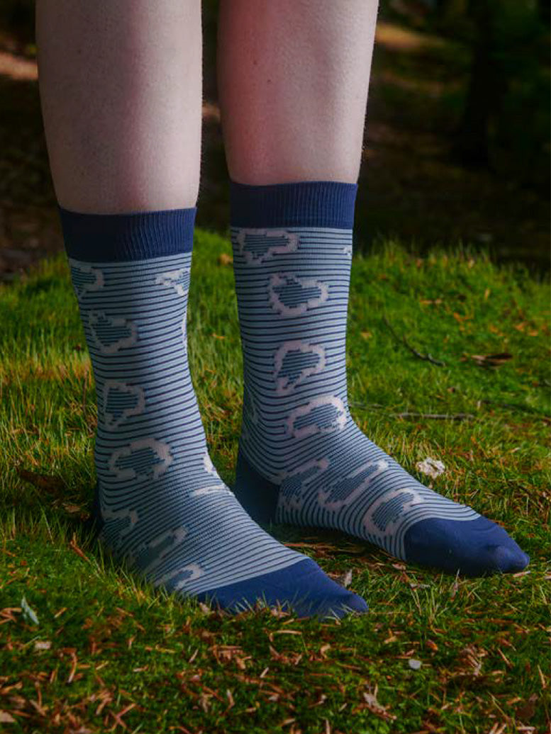 Hand Jelly Transparent Socks Femme in Blue White Jelly from Henrik Vibskov
