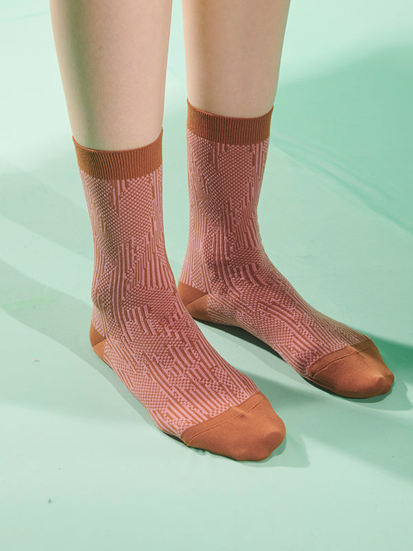 Henrik Vibskov - Handsome Hands Socks Femme in Brown Handsome Pink