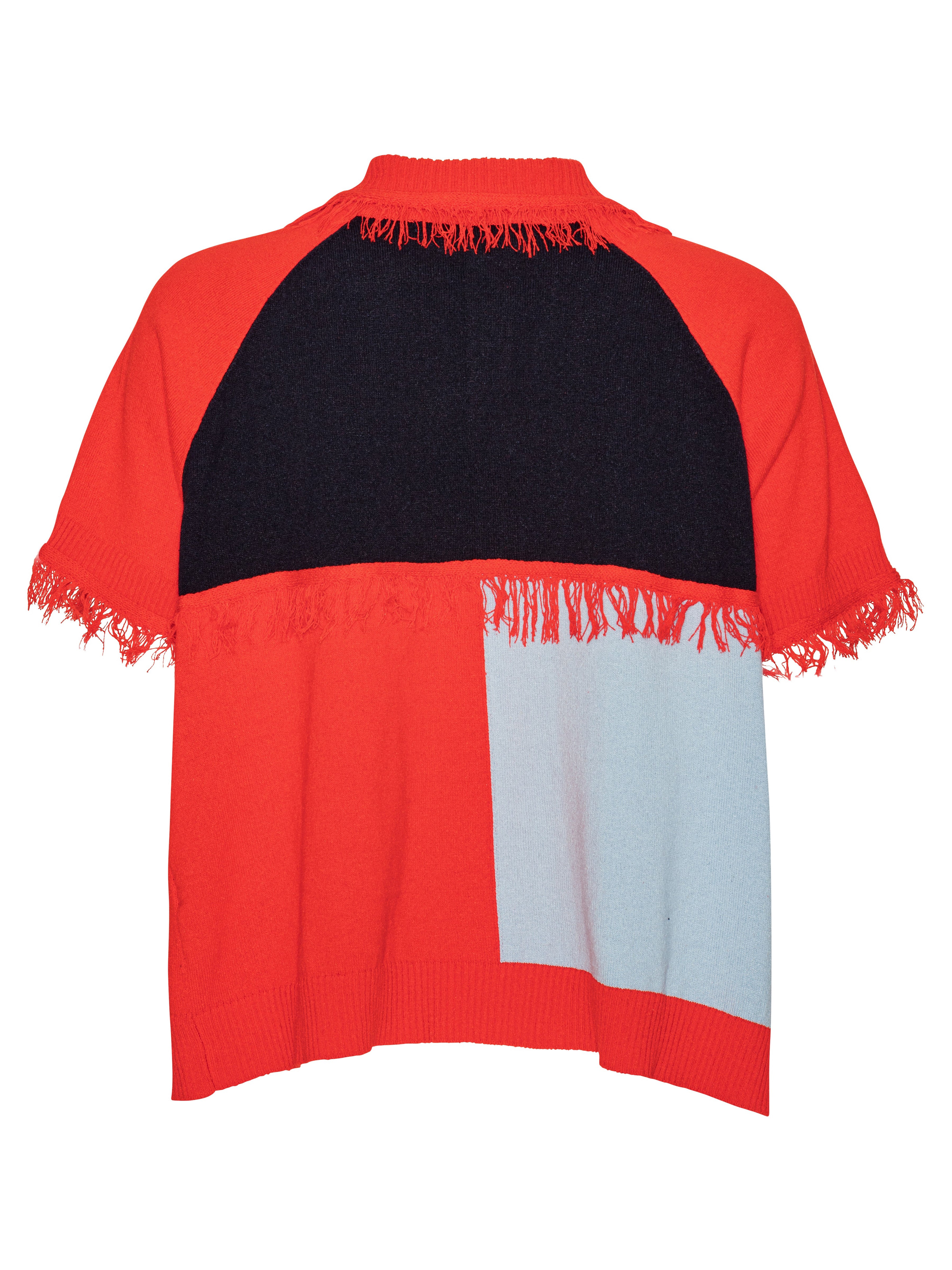 Back view of the knitted shirt on a white background