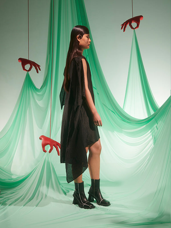 Uncut Silk Dress in Black from Henrik Vibskov
