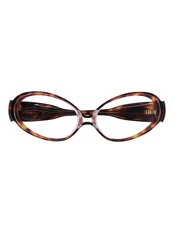 Brown eyeglasses on a white background