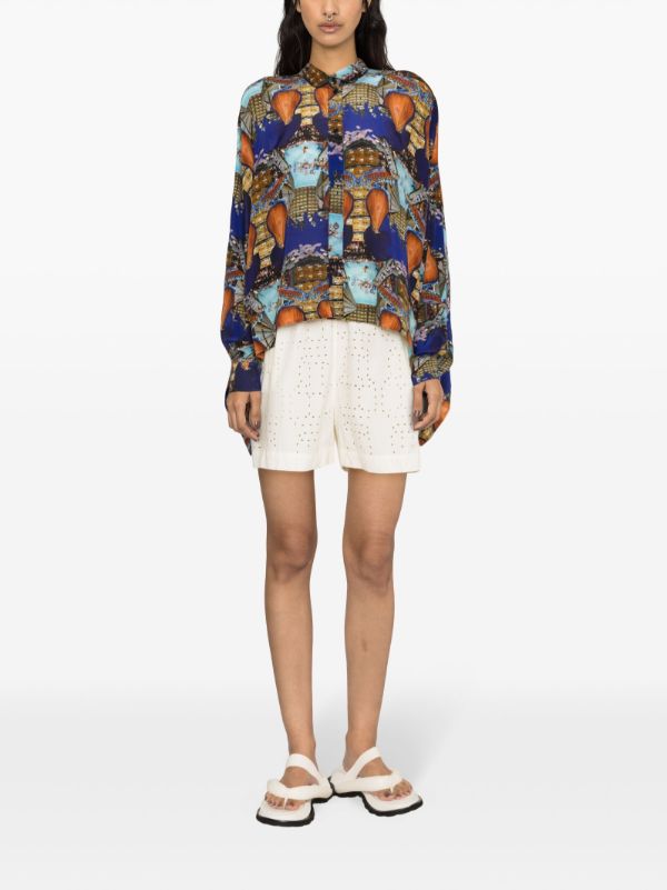 Henrik Vibskov │ Square Shirt in Boxing Navy Collage