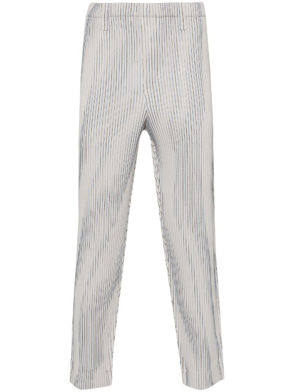 Homme Plisse Issey Miyake - tweed pleats pants in grey, black, and blue - 1