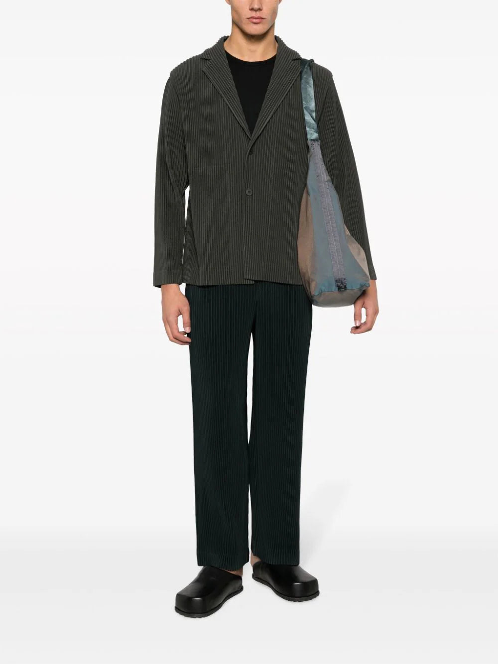 Issey Miake Homme Plissé │ Tailored Pleated Blazer in Ebony Khaki