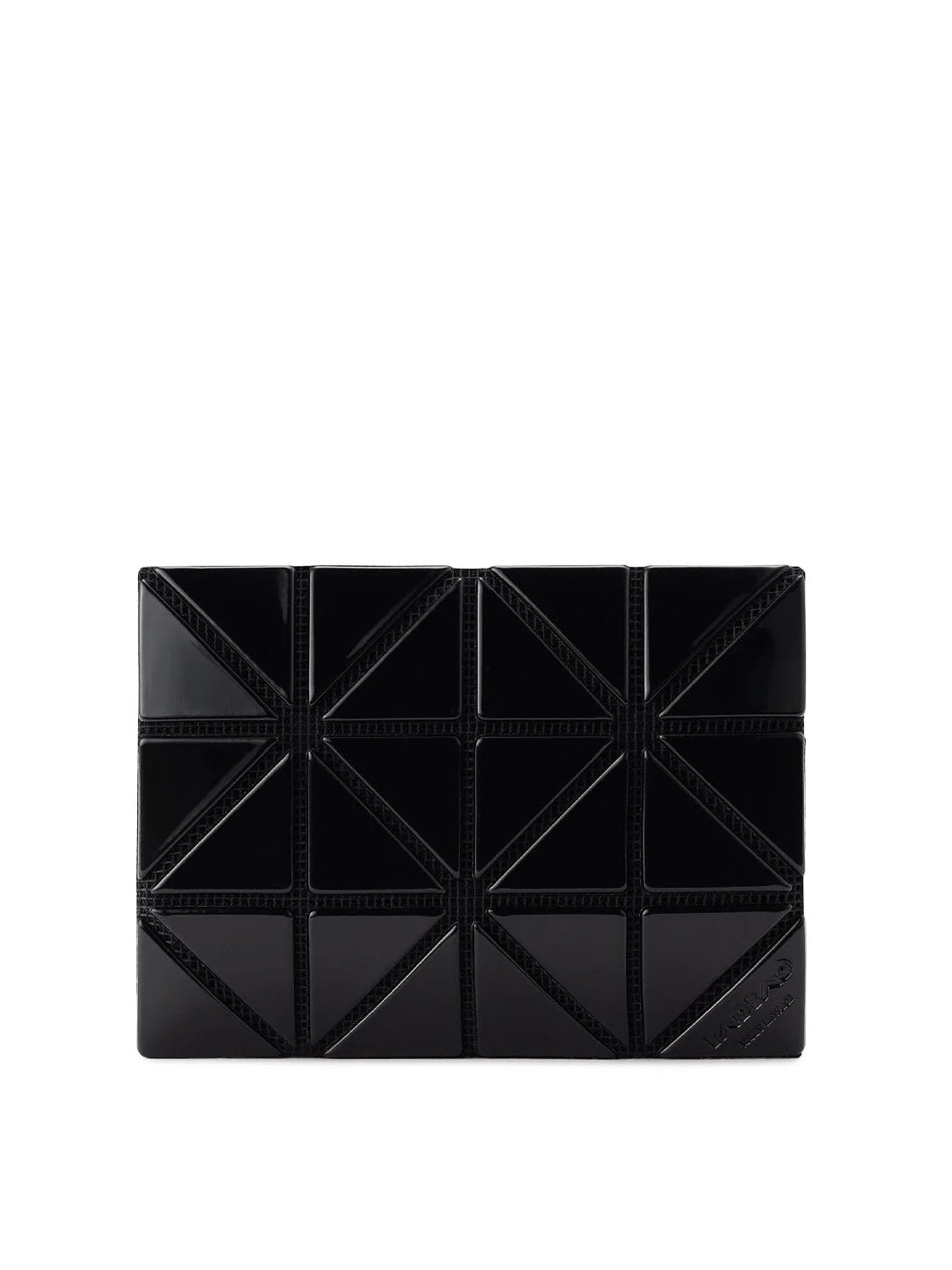 Bao Bao Issey Miyake August AW26 Card Case in Black with geometric panel design and slim bi-fold silhouette