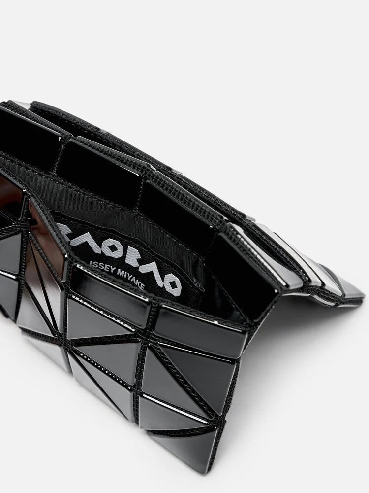 Bao Bao Issey Miyake August AW26 Card Case in Black, back view with geometric panel construction