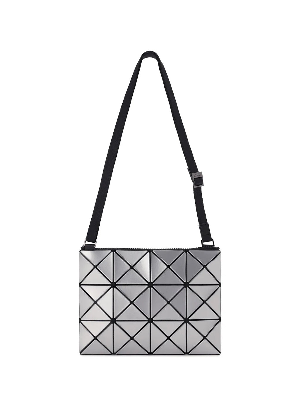 Bao Bao Issey Miyake August AW26 Lucent Shoulder Bag 3x4 in Silver with glossy geometric panels and adjustable strap