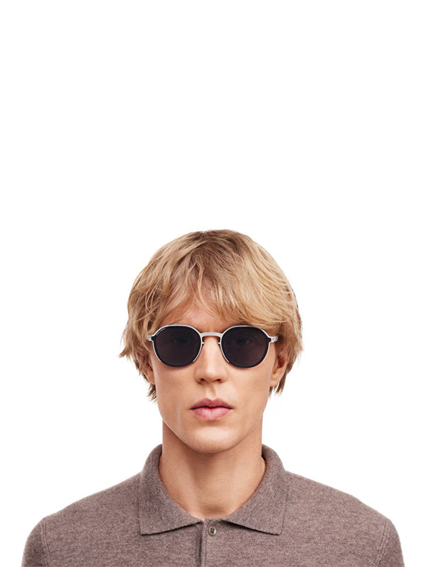 Panto Sunglasses MR001 in White Silver/Black Coolgrey Solid from Mykita x Rimowa