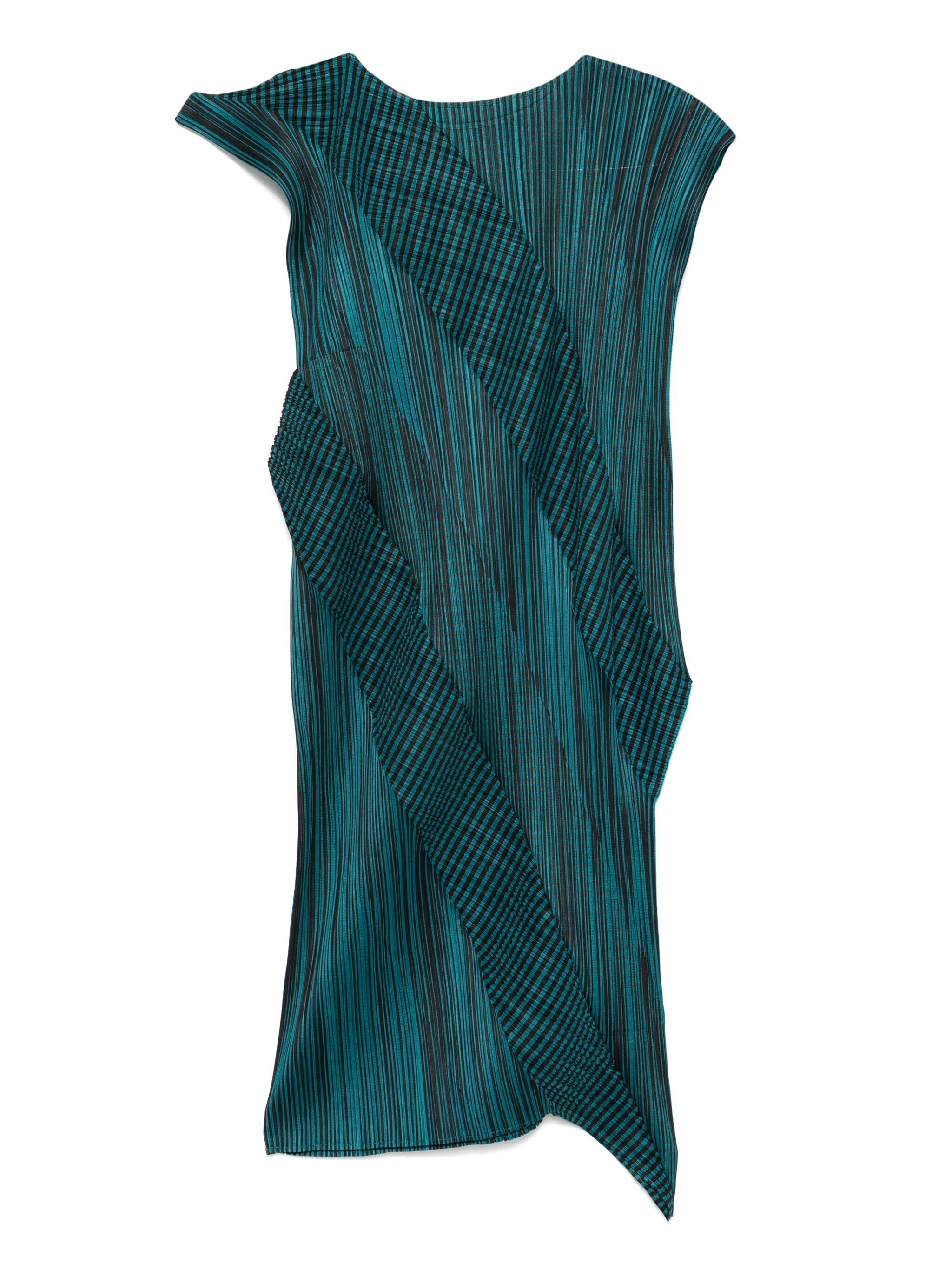 Cosmic Rays Dress in Blue Green from Pleats Please Issey Miyake
