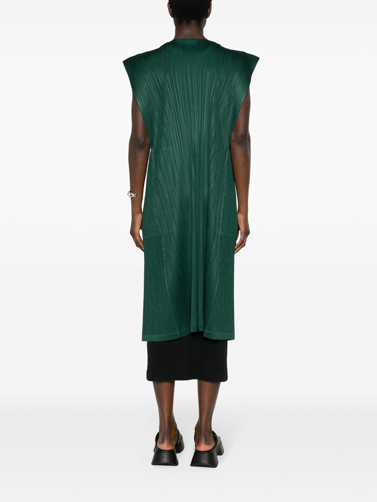 Pleats Please Issey Miyake - MC March Vest in Dark Green
