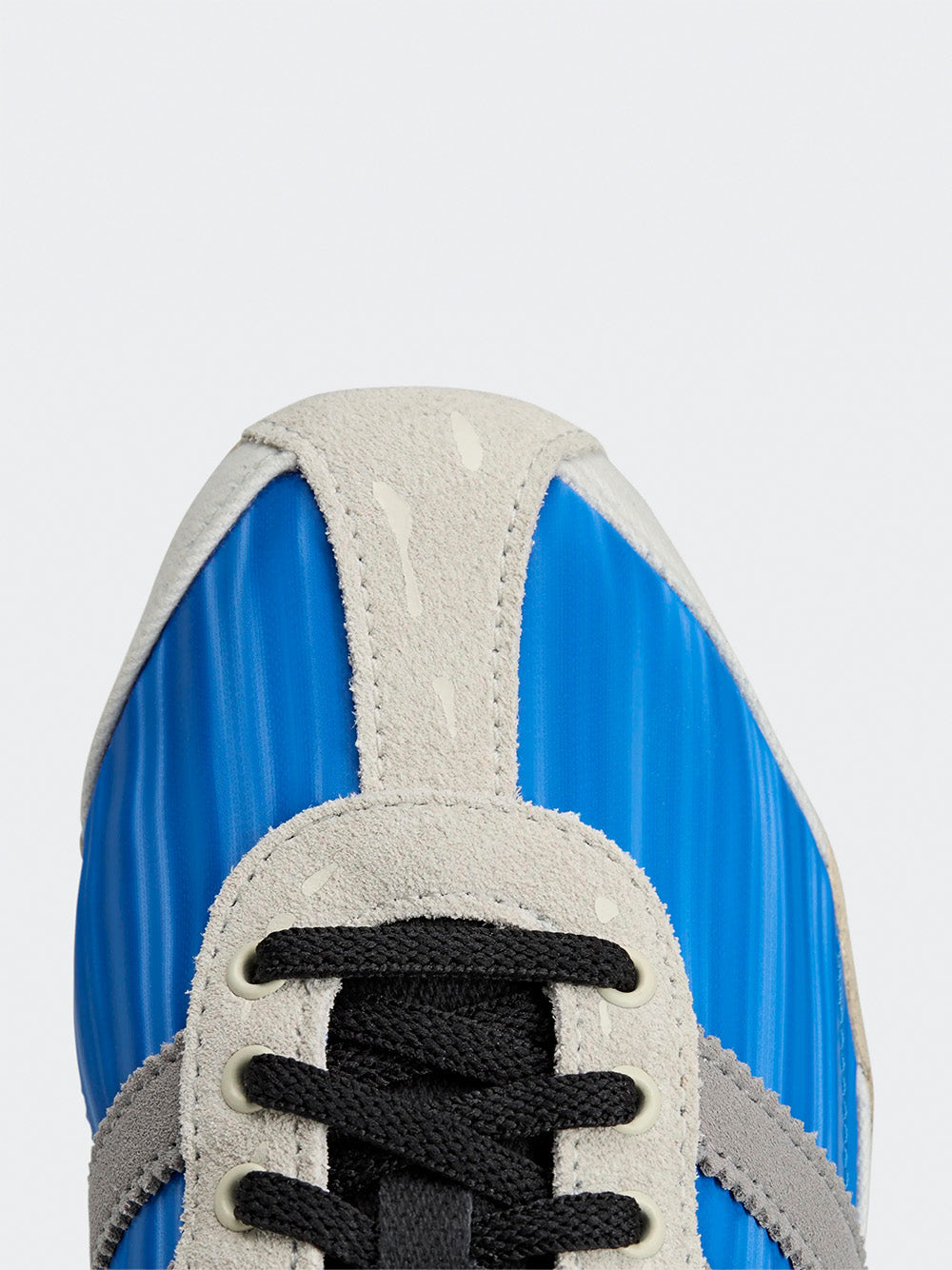 Adidas Tokyo W SFTM in Blue/Solid Grey/Off White - heel view showing blue upper and off-white sole detail